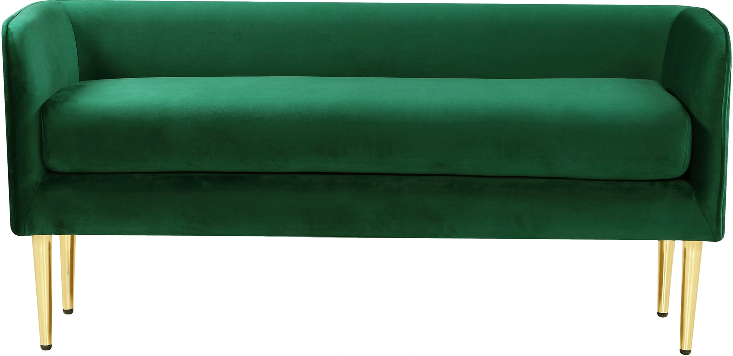 Audrey Green Velvet Bench