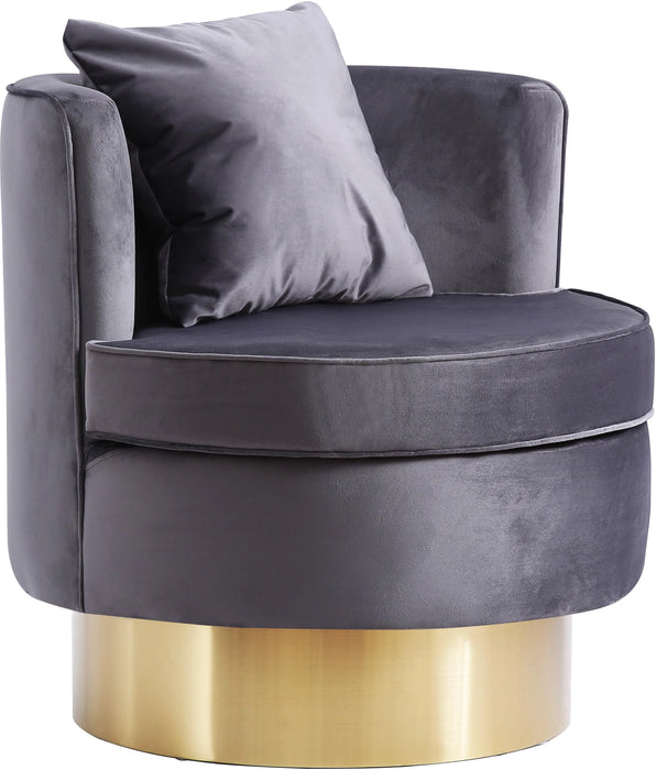 Kendra Grey Velvet Accent Chair