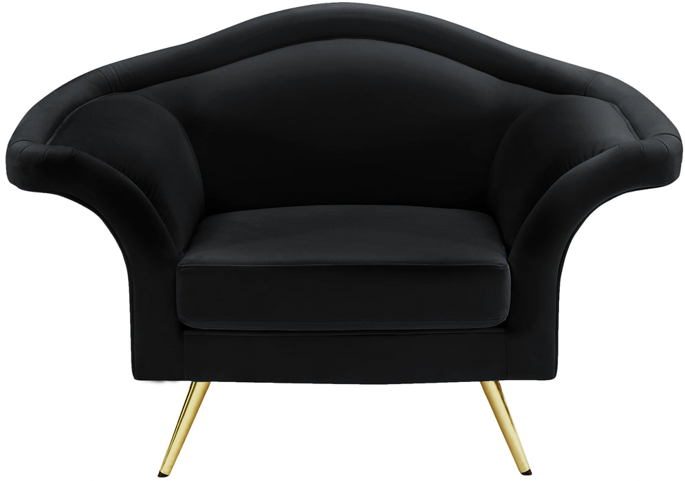 Lips Black Velvet Chair