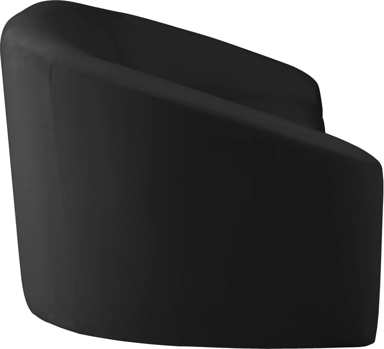 Riley Black Velvet Loveseat