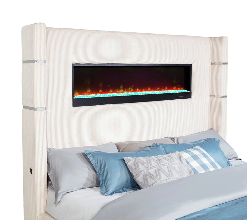 Tisdall Wingback Bed with Flame Visualizer