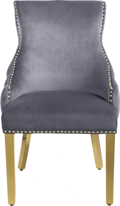 Tuft Grey Velvet Dining Chair