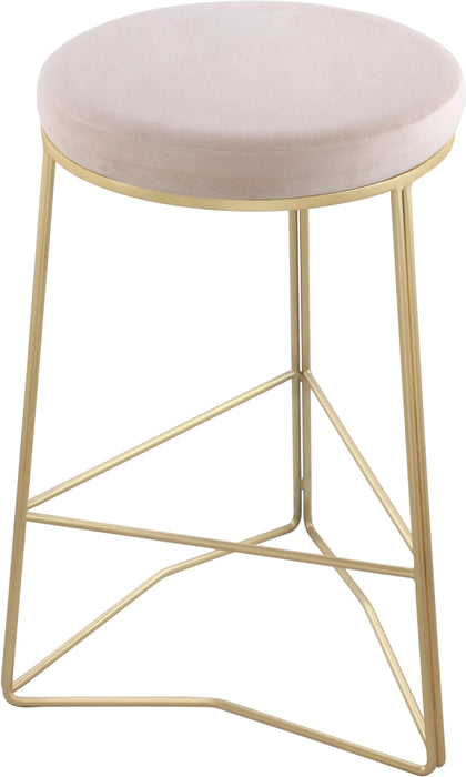 Tres Cream Velvet Counter Stool