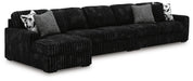 Midnight-Madness Sectional with Chaise - Onyx