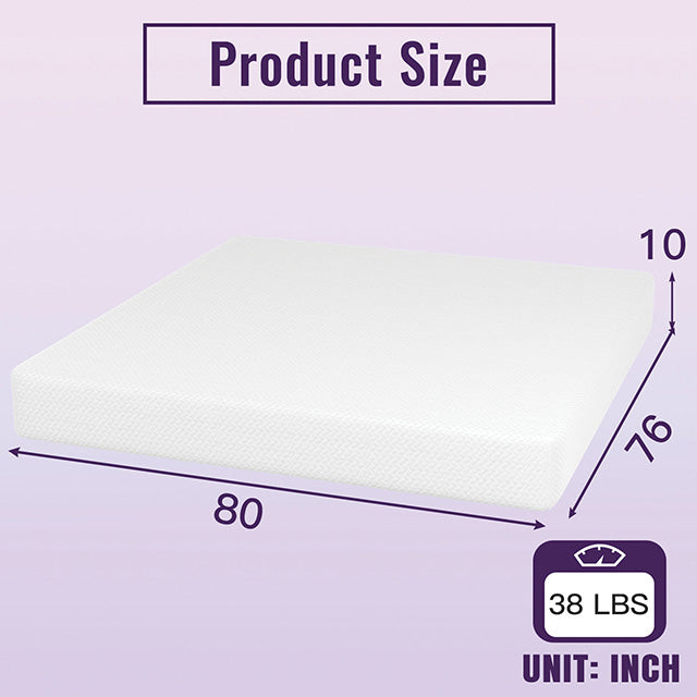 Nasturtium 10" E.King Bamboo Charcoal Infused Memory Foam