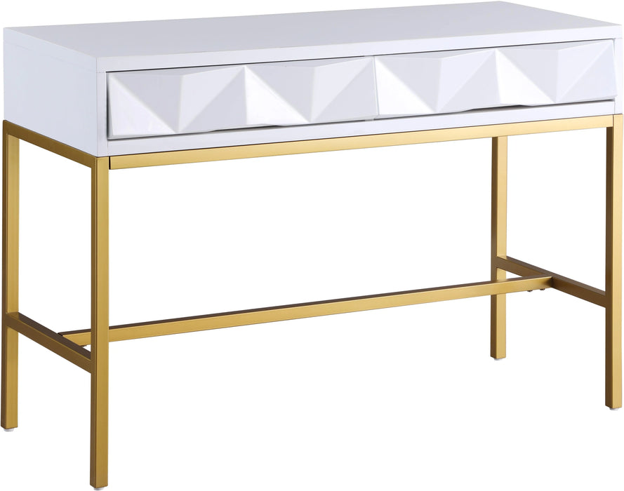 Pandora White Laquer with Gold Console Table