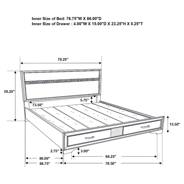 Miranda Panel Platform Storage Bed