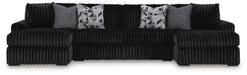 Midnight-Madness Sectional with Chaise - Onyx