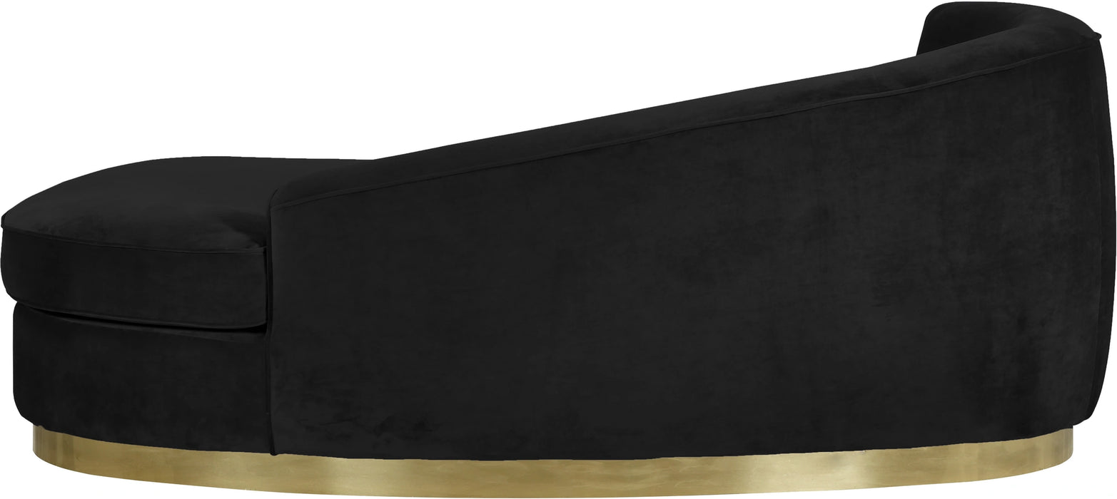 Julian Black Velvet Chaise