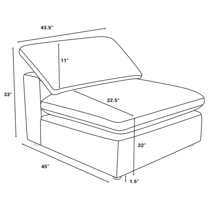 Raleigh Armless Chair