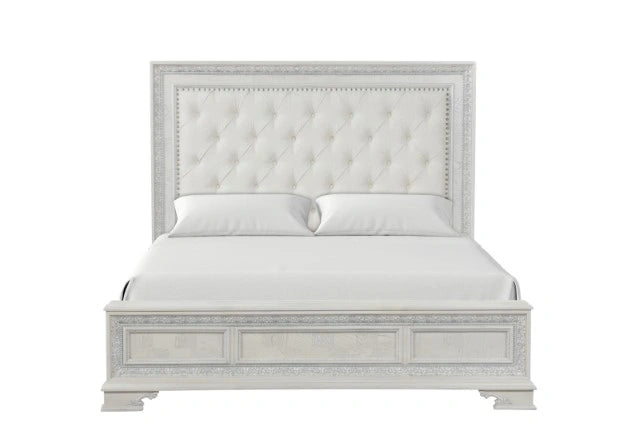 Stella Mia E.King & Queen Bed White & White