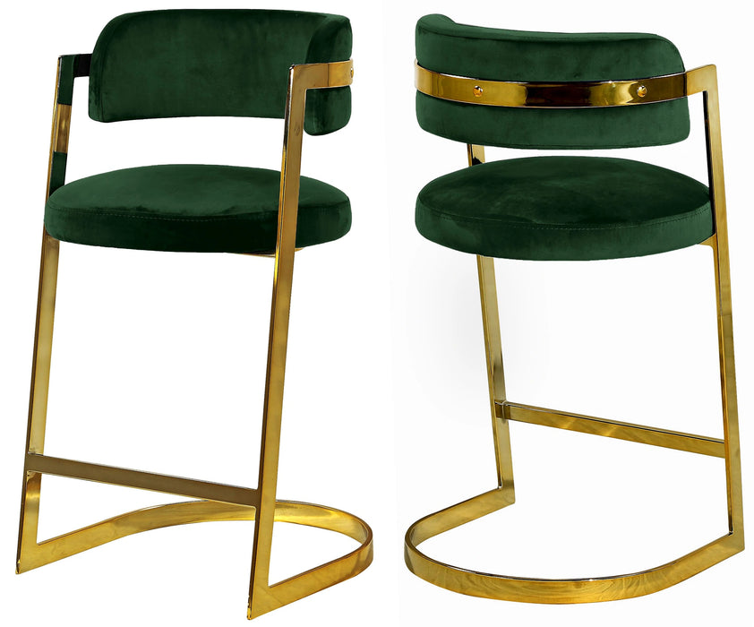 Stephanie Green Velvet Stool